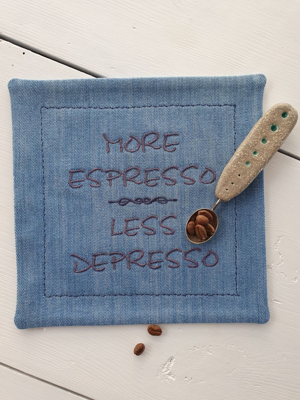 Denim coaster "Espresso Dusty Violet"